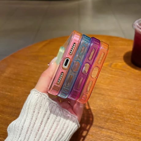 【即納商品】L62277 カラーフレームMagSafe対応クリアiPhoneケース