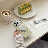 K23162 ドットハート MagSafeグリップ付きiPhoneケース