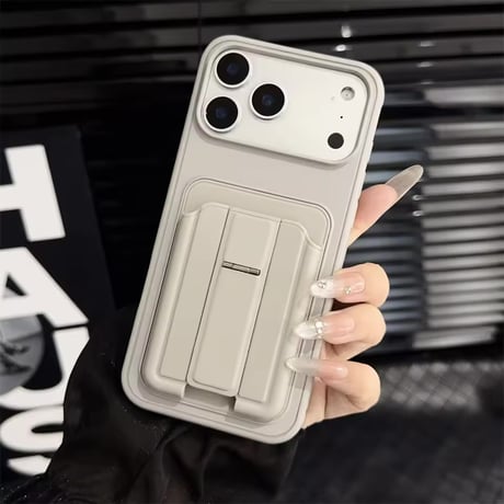 K22971 マットカラー 収納×スタンド iPhoneケース