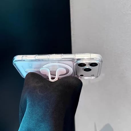 K23056 カラーポップMagSafeスタンドグリップ付きクリアケース