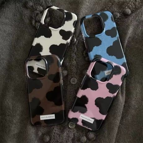 S75056 カラフルカウ柄iPhoneケース