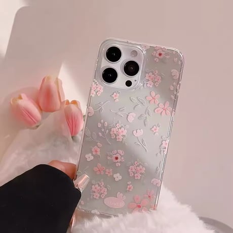 L62158 やさしい小花のクリアiPhoneケース