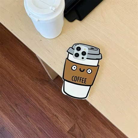 S74342 にっこりカップのコーヒーiPhoneケース