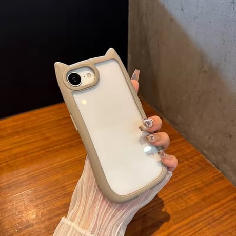 L62230 くすみカラーのマットフレームiPhoneケース
