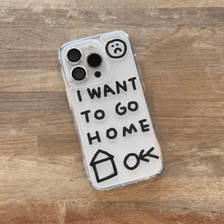 L61964 I WANT TO GO HOME iPhoneケース