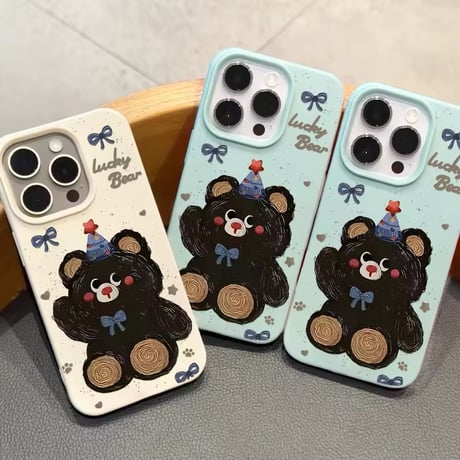 S74393 Lucky Bear Party iPhoneケース