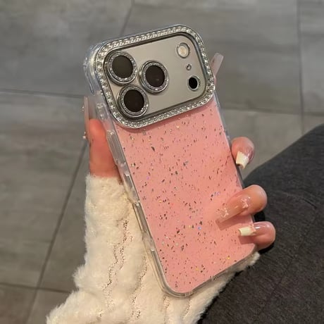 S75687 ラメジュエルフレームiPhoneケース