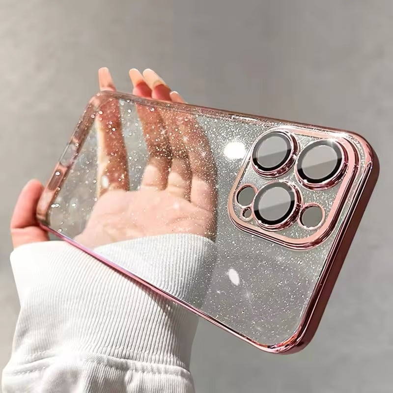 L61268 Powder Glitter Metal Frame iPhone Case |