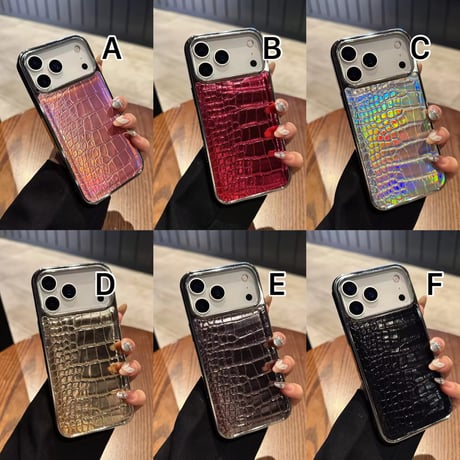 S74944 クロコ調グリッター iPhoneケース