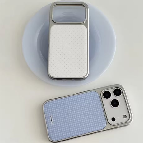 S75605 ギンガム＆ドット ミラーiPhoneケース