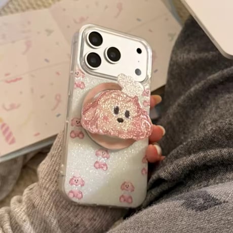 K23132 きらめきパピー MagSafeグリップ付きiPhoneケース