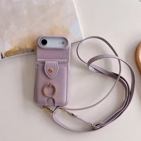 K22925 ミラー＆カードポケット付きショルダーiPhoneケース
