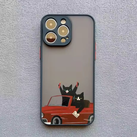S75094 黒ねこの気まぐれアート iPhoneケース