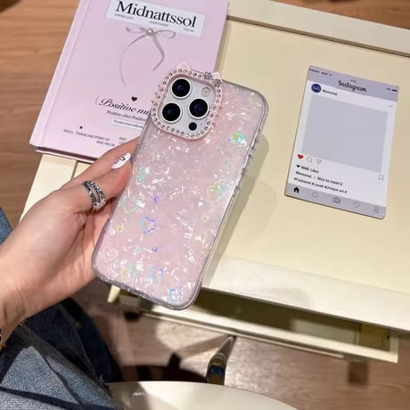 S75088 きらめきホログラムハート iPhoneケース