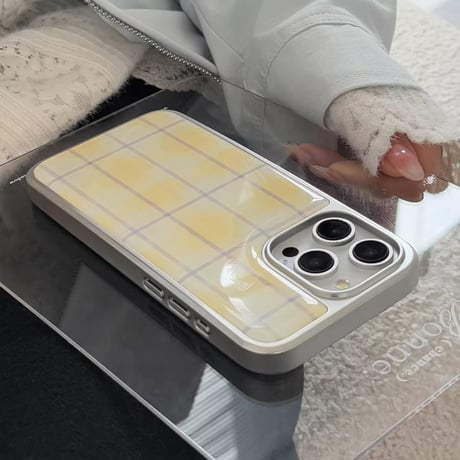 S74754 やさしいチェック柄のiPhoneケース