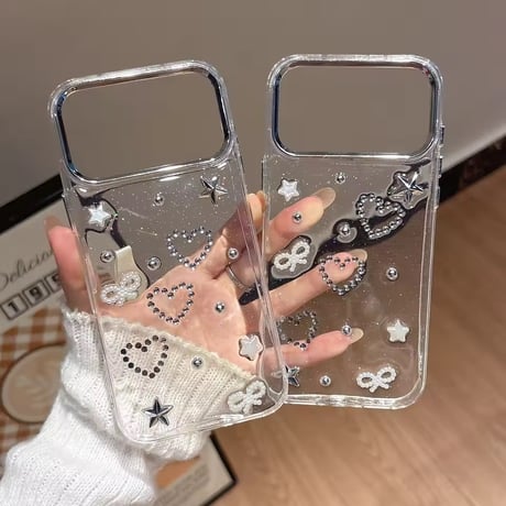 S75492 ハートビジューiPhoneケース