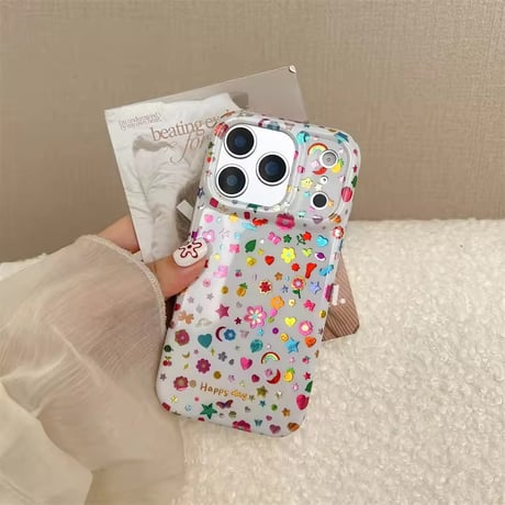 S75076 ほっこりアニマル×フラワー iPhoneケース