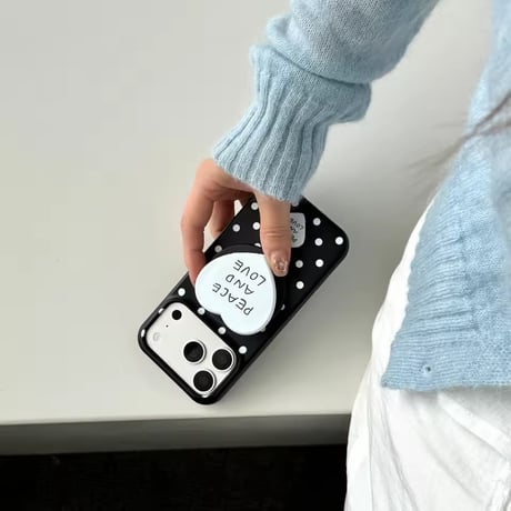 K23106 ハートMagSafeグリップドットiPhoneケース