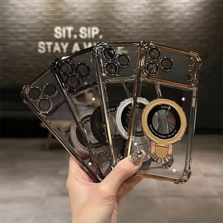 K22889 メタリックリングスタンド iPhoneケース