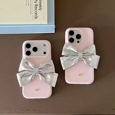 S75145 ビッグメタリックリボン iPhoneケース