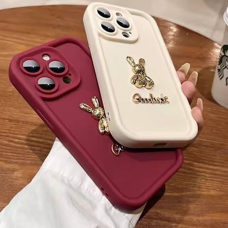 S74362 ゴールドラビットチャーム iPhoneケース