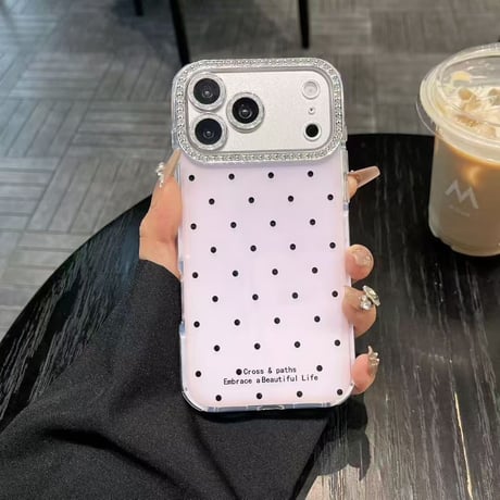 S75616 キラキラドットビジューiPhoneケース
