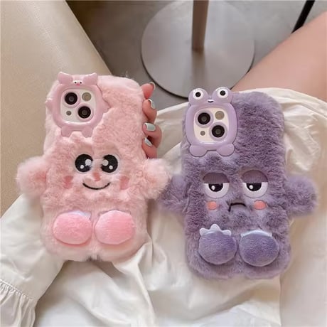 S75255 もこもこおめめ アニマルiPhoneケース