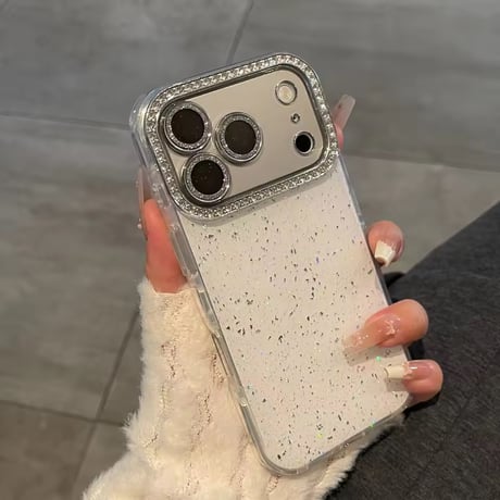 S75687 ラメジュエルフレームiPhoneケース