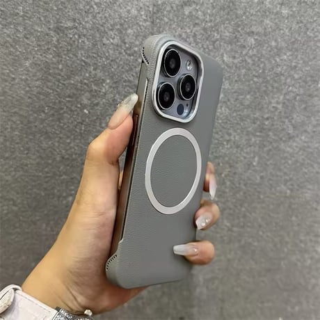 S74468 MagSafe対応マグリングレザータッチiPhoneケース