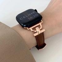 N00169 Hバックル付きレザーデザイン Apple Watchバンド