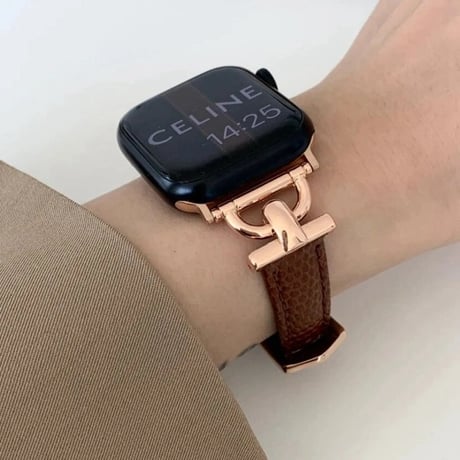 N00169 Hバックル付きレザーデザイン Apple Watchバンド