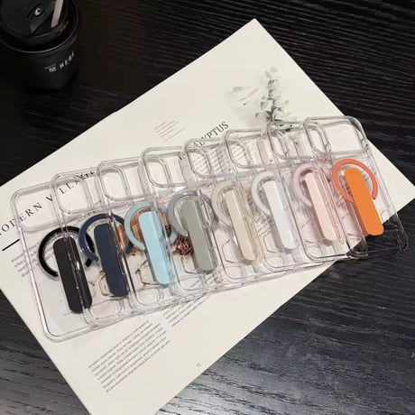 K23056 カラーポップMagSafeスタンドグリップ付きクリアケース