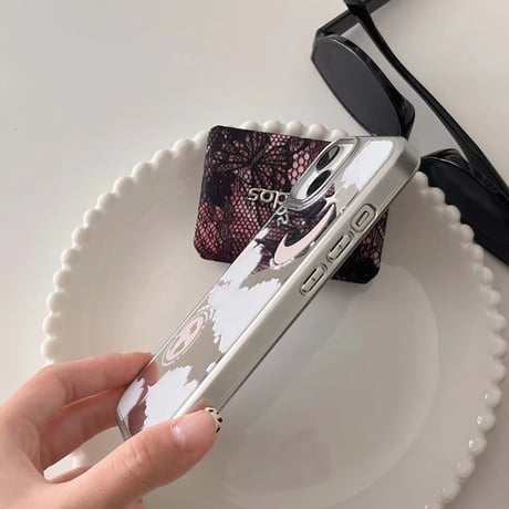 S74171 ムーン＆クラウド シルバーフレーム iPhoneケース