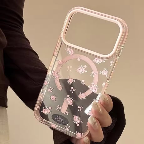 L62450 ローズリボンガーデン iPhoneケース（MagSafe対応あり）