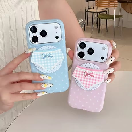 K23165 ギンガムリボンポップグリップケース