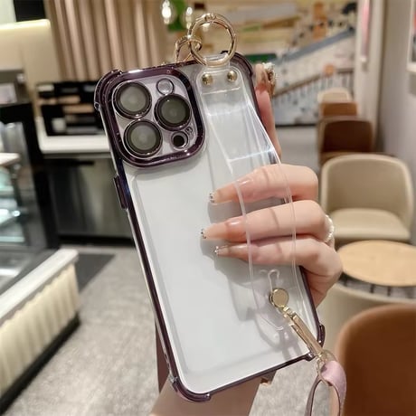 K22644 2wayストラップ＆スタンド クリアiPhoneケース