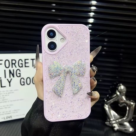 S75218 シャイニーリボン グリッターiPhoneケース