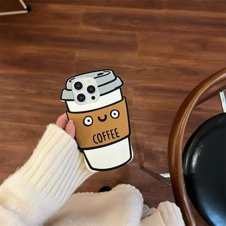 S74342 にっこりカップのコーヒーiPhoneケース