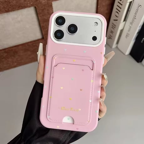K22997 ドット背面収納iPhoneケース
