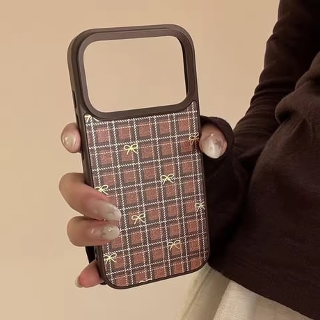 S75468 リボンチェックiPhoneケース