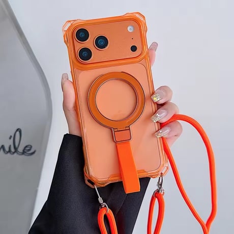 K23027 MagSafe対応 ストラップ付きリングスタンドiPhoneケース