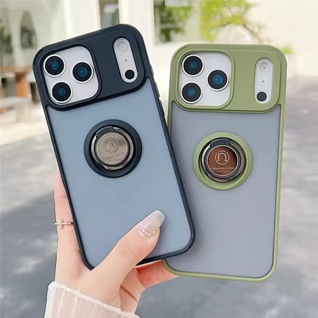 K23068 リングスタンド付きカラーフレームiPhoneケース