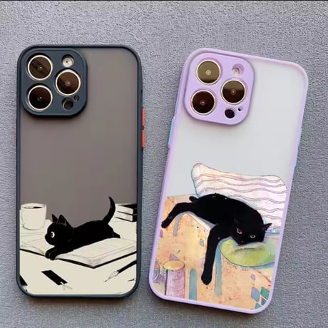 S75094 黒ねこの気まぐれアート iPhoneケース