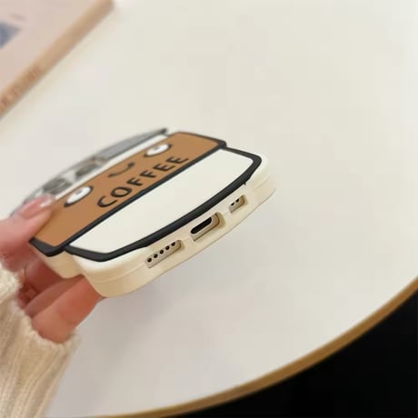 S74342 にっこりカップのコーヒーiPhoneケース