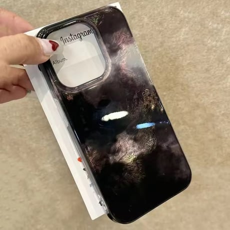 S75142 オーロラマーブルのクリア iPhoneケース