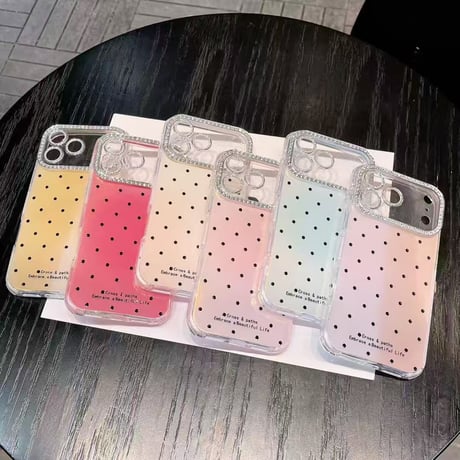 S75616 キラキラドットビジューiPhoneケース