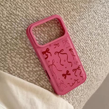 S75390 リボンシャワー ピンクiPhoneケース