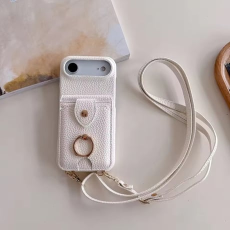 K22925 ミラー＆カードポケット付きショルダーiPhoneケース
