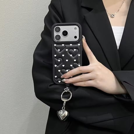 K23041 ハートキルティング ショルダーiPhoneケース