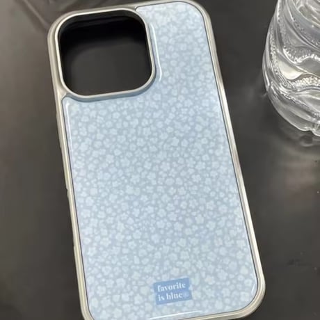 S75435 ブルーム＆ストライプデザイン iPhoneケース